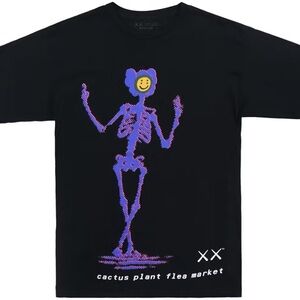 KAWS X Cactus Plant Flea Market Black Tee-New in Bag-Mens size XL